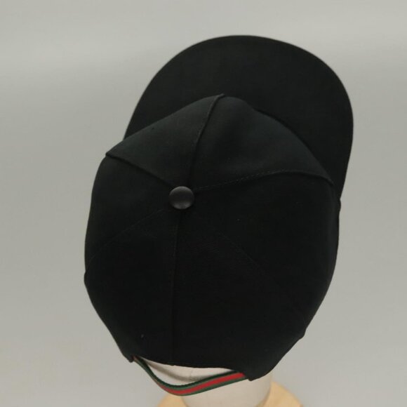 GUCCI Web Sherry Line Cap Canvas L Black Red Green Auth - Picture 16 of 16